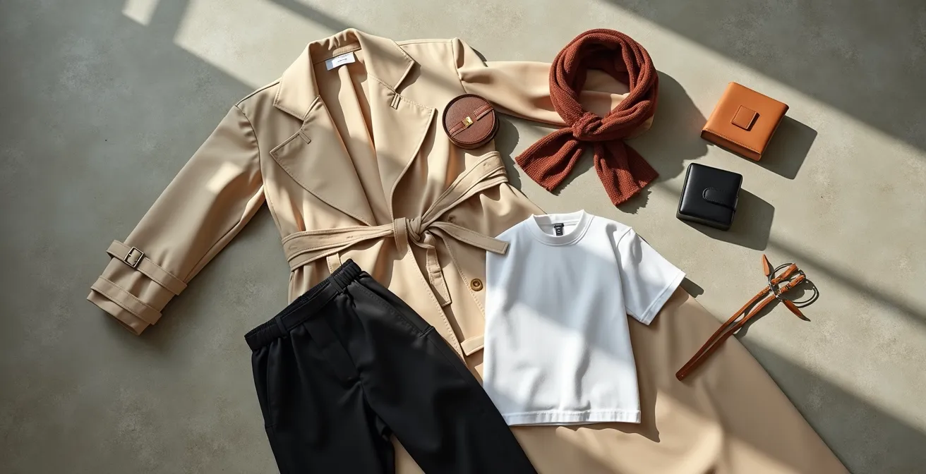 Une palette de couleurs satellites gravitant autour d'une garde-robe capsule intemporelle