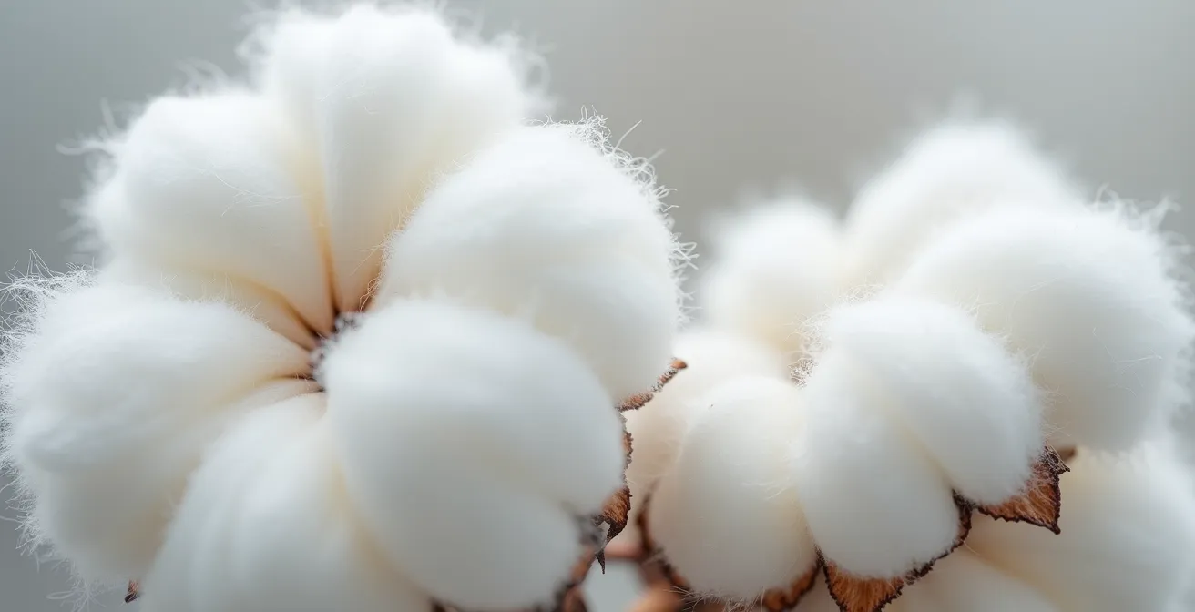 Comparaison microscopique de fibres de coton avant et après effilochage