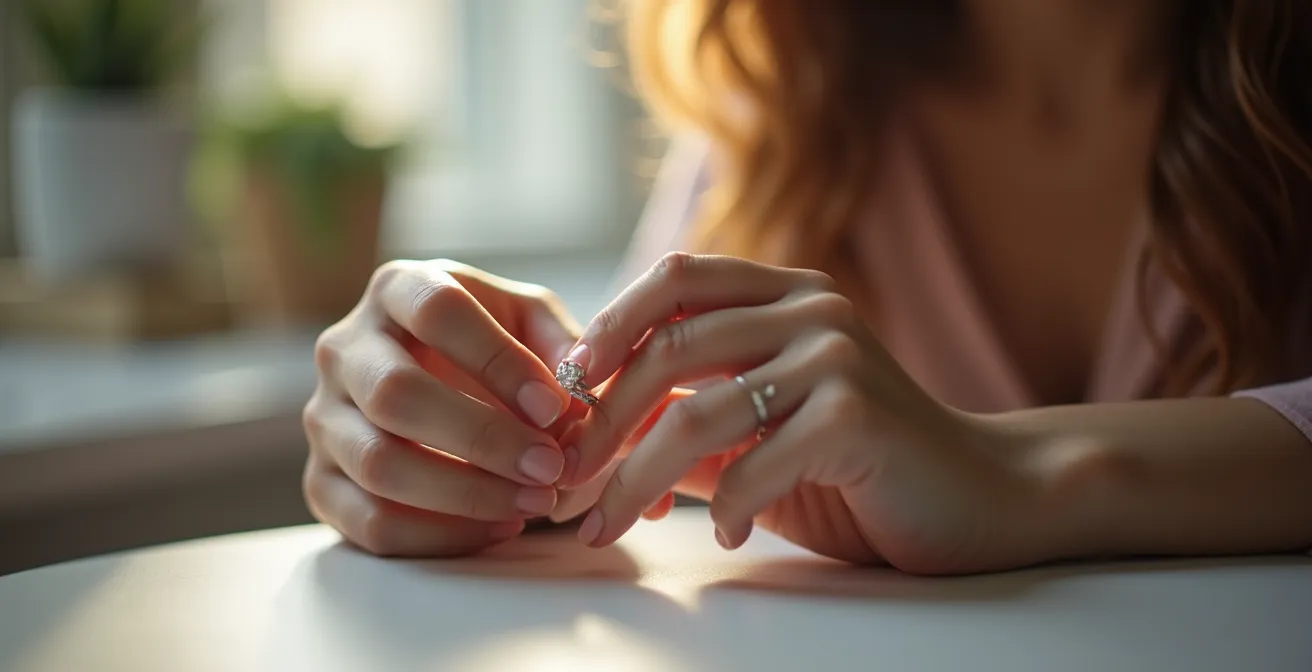 Vue rapprochée de l'inspection préventive des griffes d'une bague