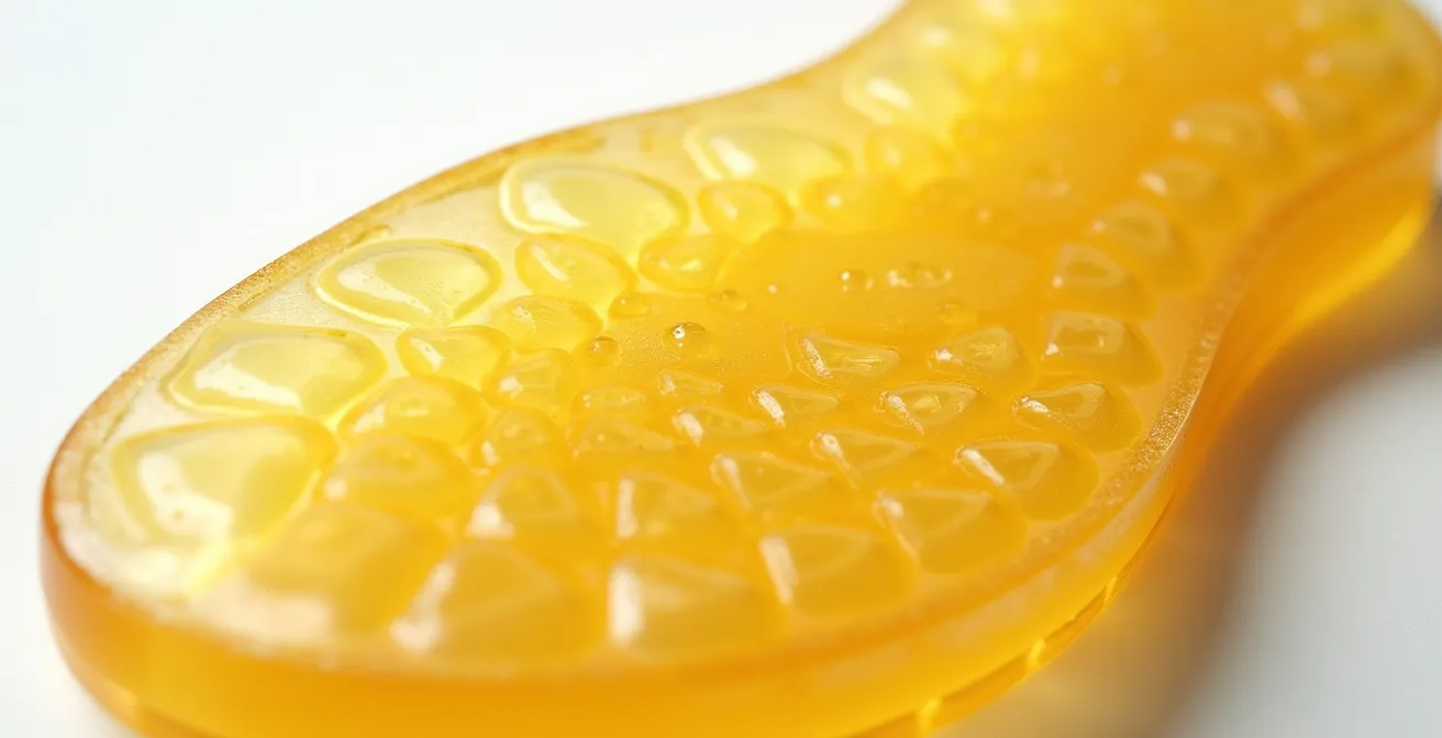 Détail macro d'une semelle de Jordan 11 montrant l'oxydation du polyuréthane