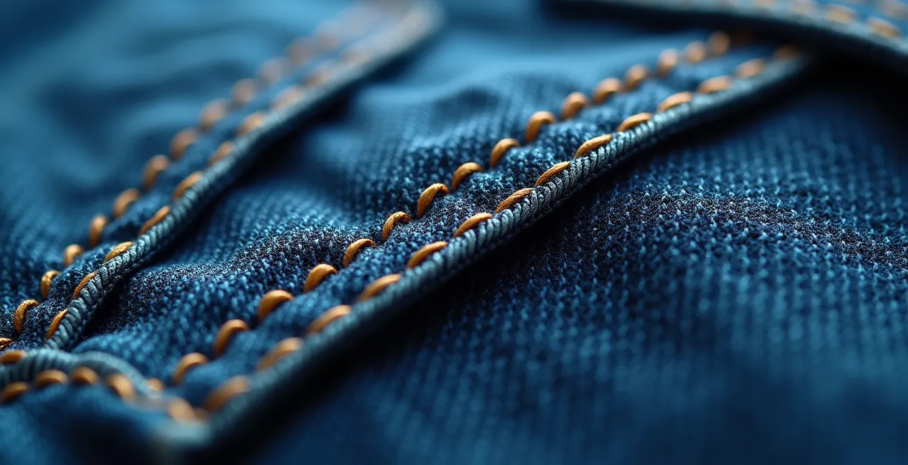 Gros plan sur différentes techniques de renforcement de coutures d'entrejambe avec gousset triangulaire